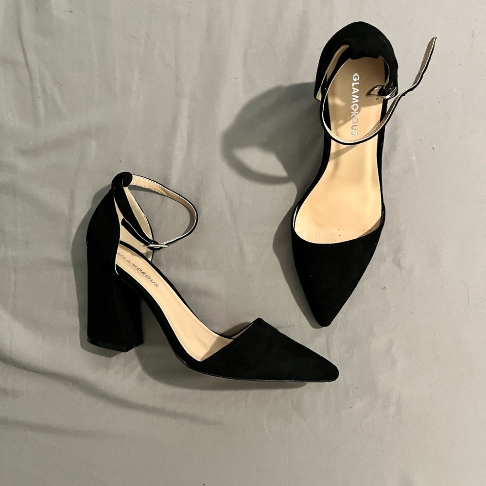 Size 7 black block heels